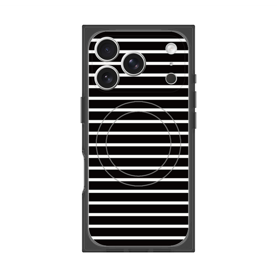 プレミアムスクエアケース with MagSafe［ Middle Border - Black ］