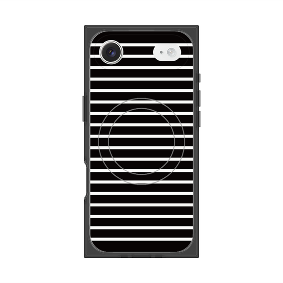 プレミアムスクエアケース with MagSafe［ Middle Border - Black ］