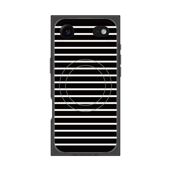 プレミアムスクエアケース with MagSafe［ Middle Border - Black ］
