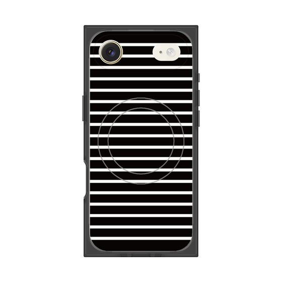 プレミアムスクエアケース with MagSafe［ Middle Border - Black ］