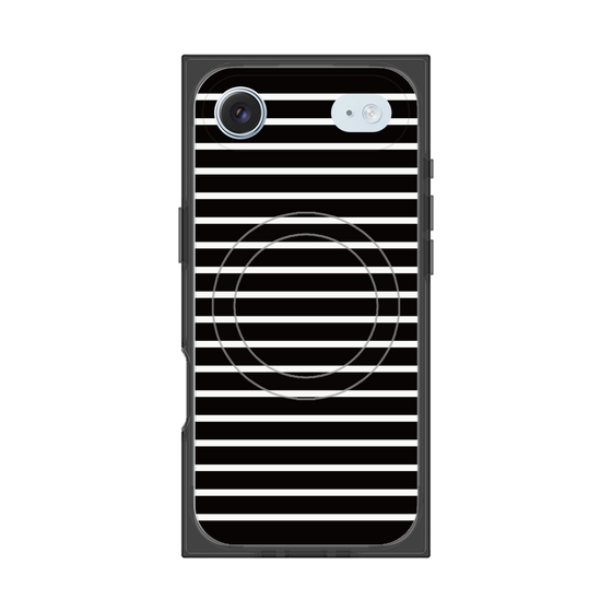 プレミアムスクエアケース with MagSafe［ Middle Border - Black ］