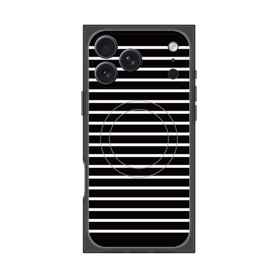 プレミアムスクエアケース with MagSafe［ Middle Border - Black ］