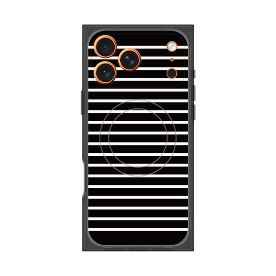 プレミアムスクエアケース with MagSafe［ Middle Border - Black ］