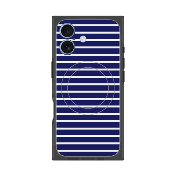 プレミアムスクエアケース with MagSafe［ Middle Border - Blue ］