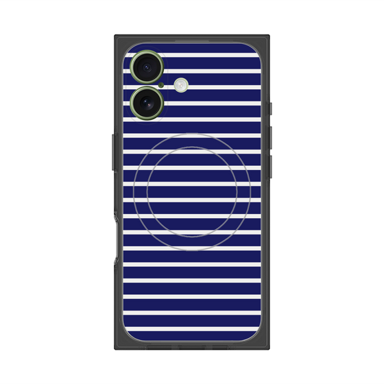 プレミアムスクエアケース with MagSafe［ Middle Border - Blue ］