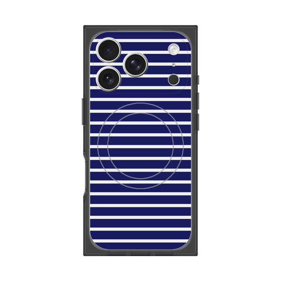 プレミアムスクエアケース with MagSafe［ Middle Border - Blue ］