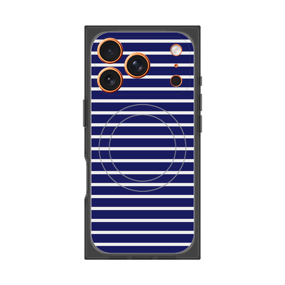 プレミアムスクエアケース with MagSafe［ Middle Border - Blue ］