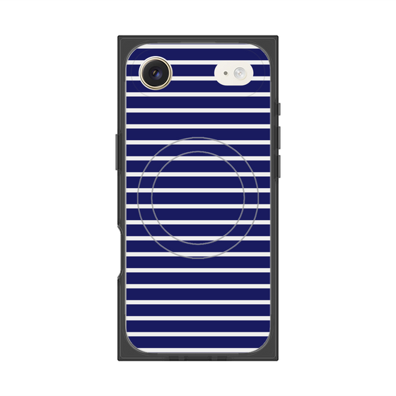 プレミアムスクエアケース with MagSafe［ Middle Border - Blue ］