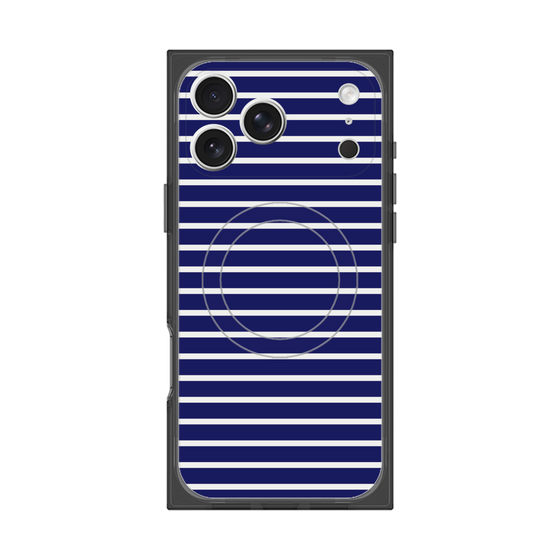 プレミアムスクエアケース with MagSafe［ Middle Border - Blue ］