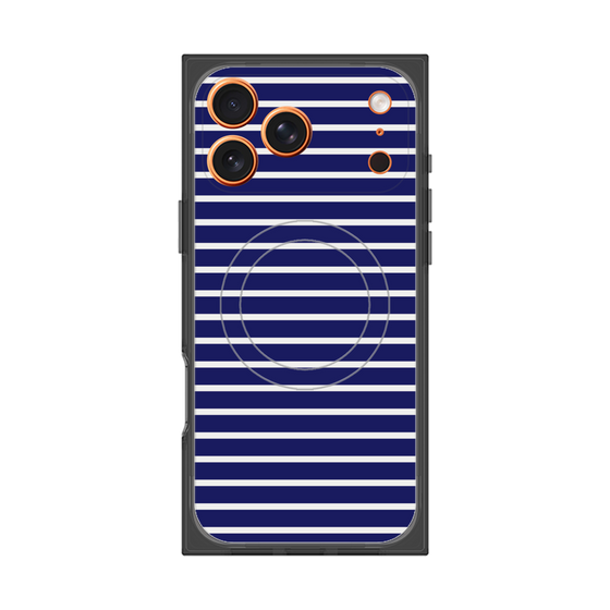 プレミアムスクエアケース with MagSafe［ Middle Border - Blue ］