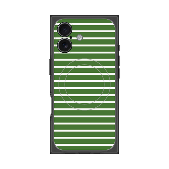 プレミアムスクエアケース with MagSafe［ Middle Border - Green ］