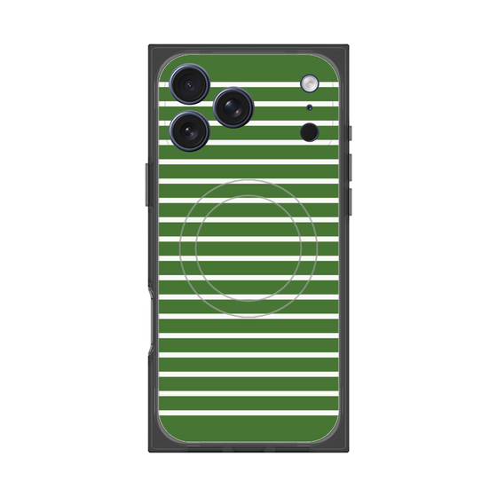 プレミアムスクエアケース with MagSafe［ Middle Border - Green ］