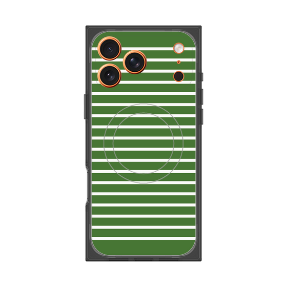 プレミアムスクエアケース with MagSafe［ Middle Border - Green ］
