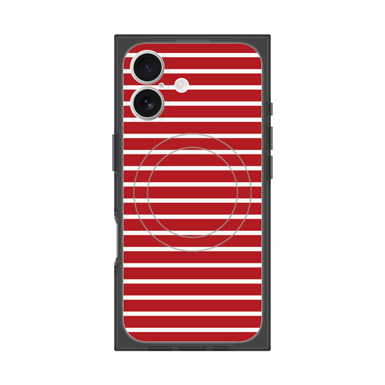 プレミアムスクエアケース with MagSafe［ Middle Border - Red ］
