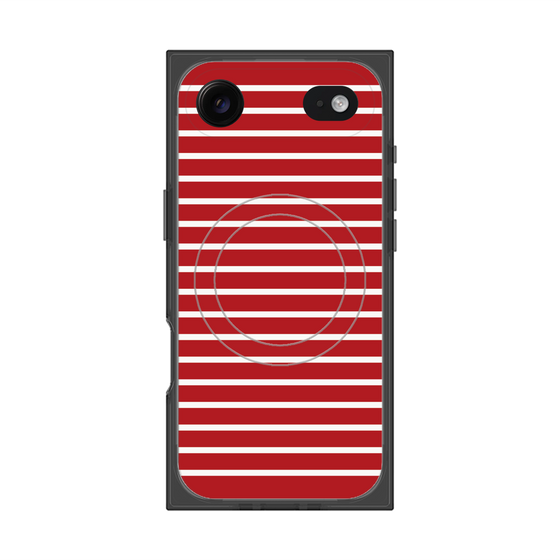 プレミアムスクエアケース with MagSafe［ Middle Border - Red ］