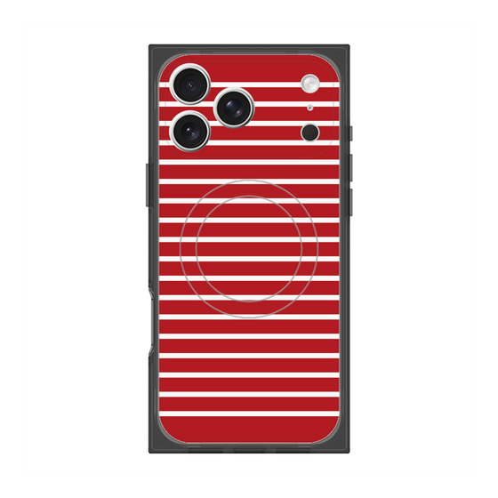 プレミアムスクエアケース with MagSafe［ Middle Border - Red ］