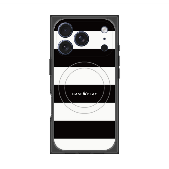 プレミアムスクエアケース with MagSafe［ Big Border - Black ］