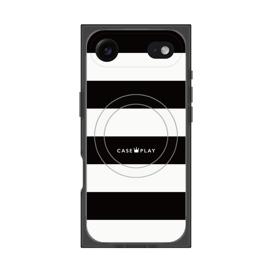 プレミアムスクエアケース with MagSafe［ Big Border - Black ］