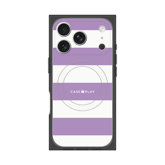 プレミアムスクエアケース with MagSafe［ Big Border - Purple ］