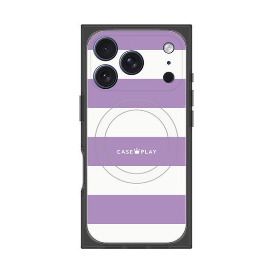 プレミアムスクエアケース with MagSafe［ Big Border - Purple ］