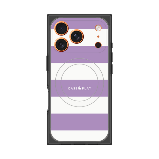 プレミアムスクエアケース with MagSafe［ Big Border - Purple ］