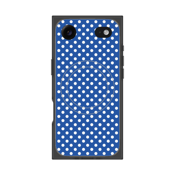 プレミアムスクエアケース with MagSafe［ Small Dot - Blue ］