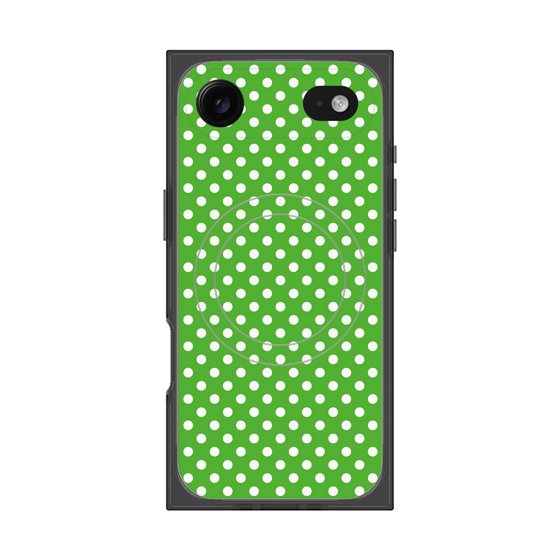 プレミアムスクエアケース with MagSafe［ Small Dot - Green ］