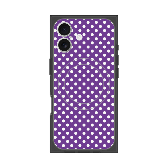 プレミアムスクエアケース with MagSafe［ Small Dot - Purple ］