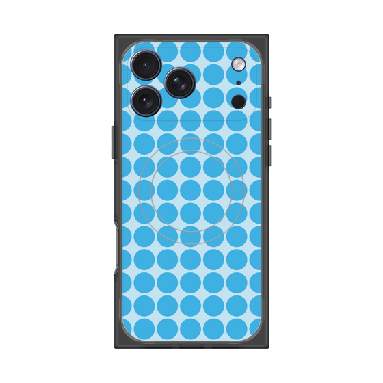 プレミアムスクエアケース with MagSafe［ Big Dot - Blue ］