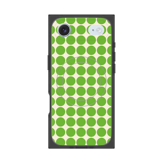プレミアムスクエアケース with MagSafe［ Big Dot - Green ］