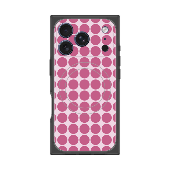 プレミアムスクエアケース with MagSafe［ Big Dot - Pink ］