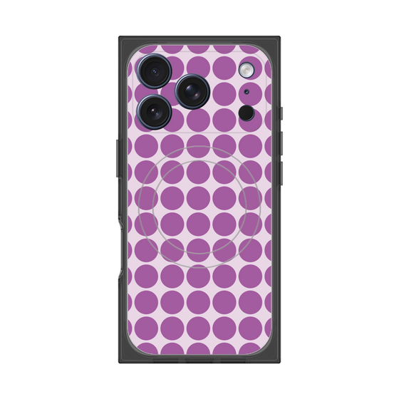 プレミアムスクエアケース with MagSafe［ Big Dot - Purple ］