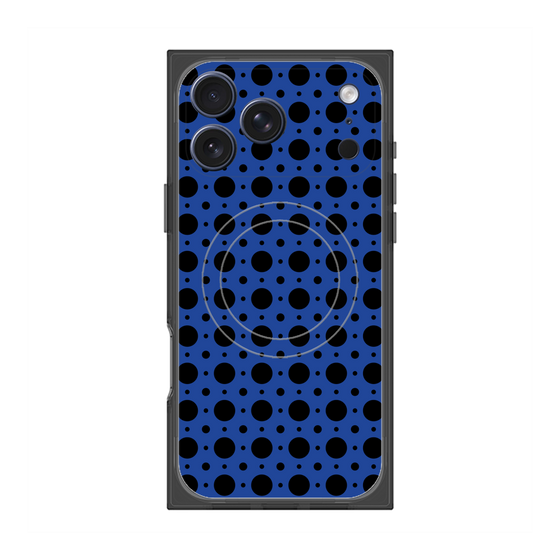 プレミアムスクエアケース with MagSafe［ Shower Dot - Blue ］