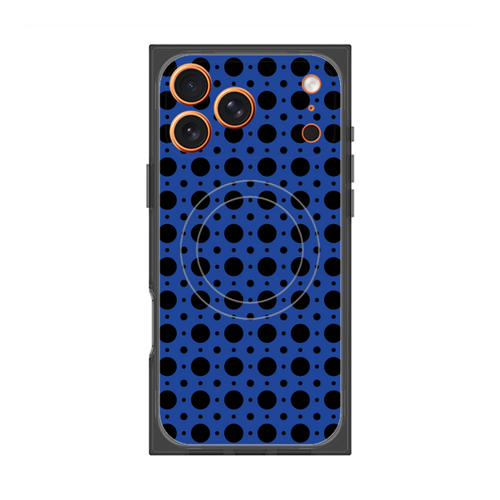 プレミアムスクエアケース with MagSafe［ Shower Dot - Blue ］