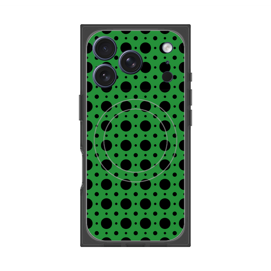 プレミアムスクエアケース with MagSafe［ Shower Dot - Green ］