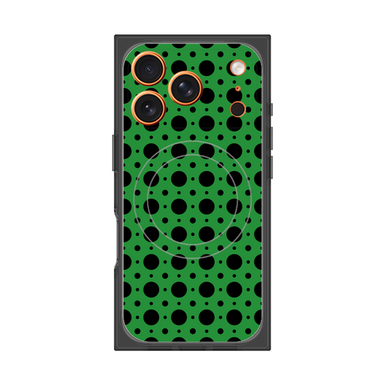 プレミアムスクエアケース with MagSafe［ Shower Dot - Green ］
