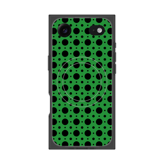 プレミアムスクエアケース with MagSafe［ Shower Dot - Green ］