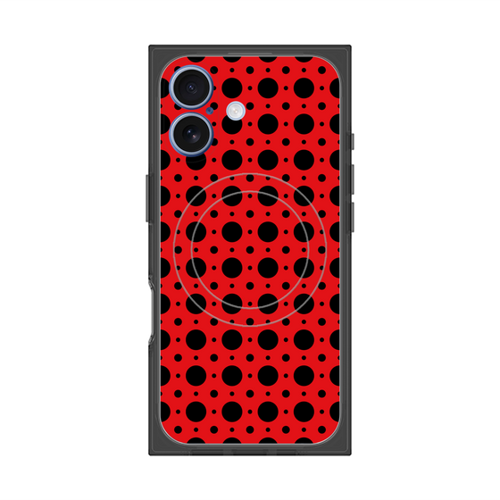プレミアムスクエアケース with MagSafe［ Shower Dot - Red ］