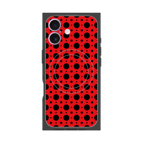 プレミアムスクエアケース with MagSafe［ Shower Dot - Red ］