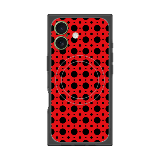 プレミアムスクエアケース with MagSafe［ Shower Dot - Red ］