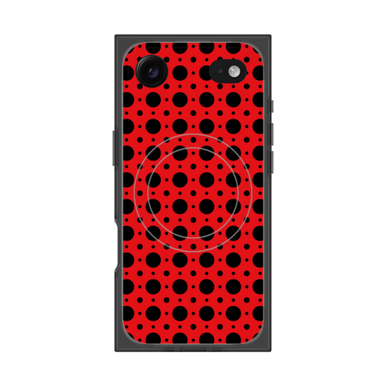 プレミアムスクエアケース with MagSafe［ Shower Dot - Red ］