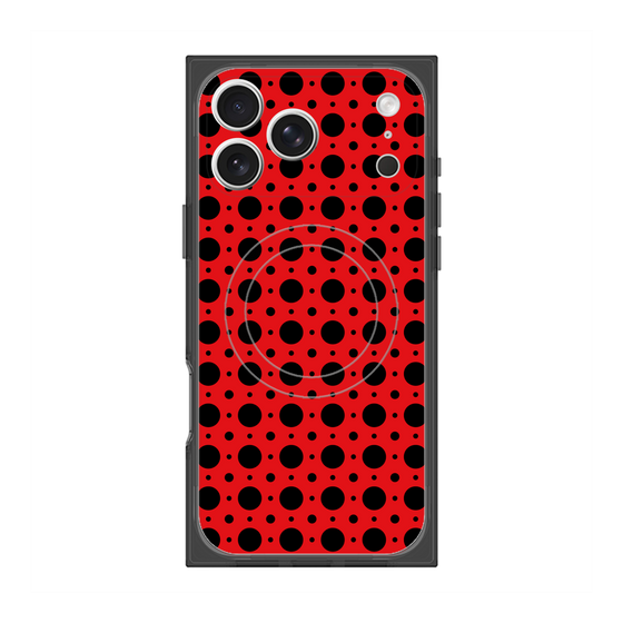 プレミアムスクエアケース with MagSafe［ Shower Dot - Red ］