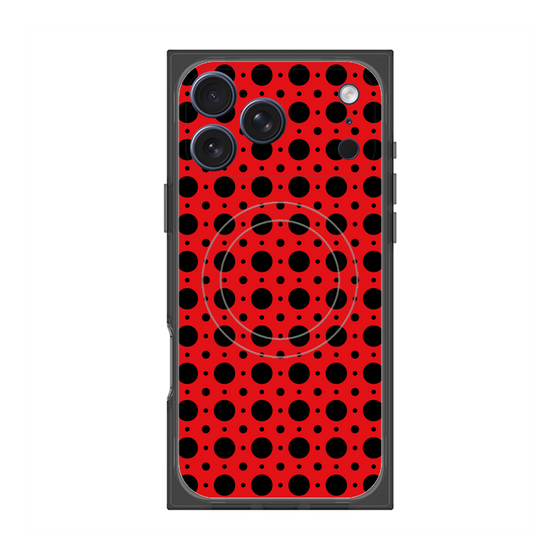 プレミアムスクエアケース with MagSafe［ Shower Dot - Red ］