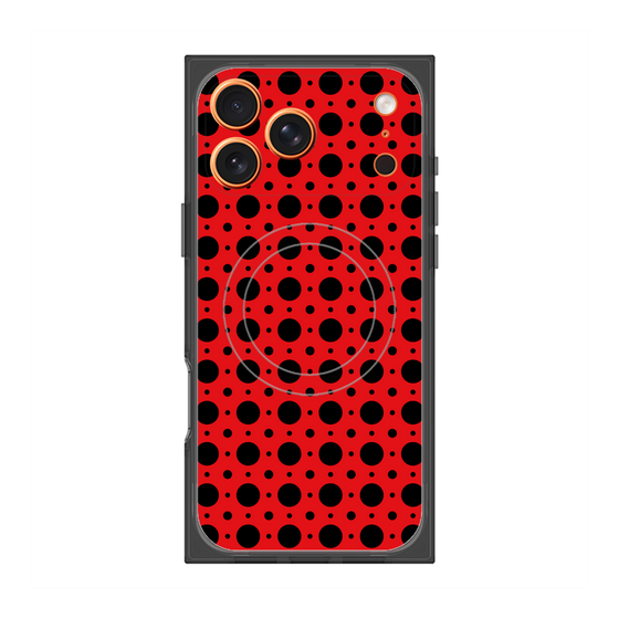 プレミアムスクエアケース with MagSafe［ Shower Dot - Red ］