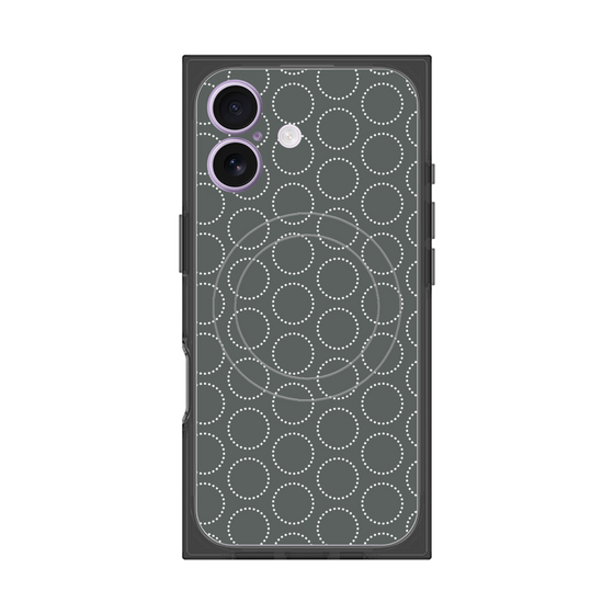 プレミアムスクエアケース with MagSafe［ Dot Circle - Gray ］