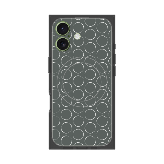 プレミアムスクエアケース with MagSafe［ Dot Circle - Gray ］