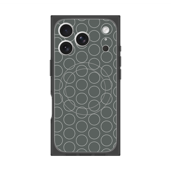 プレミアムスクエアケース with MagSafe［ Dot Circle - Gray ］