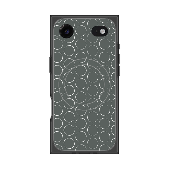プレミアムスクエアケース with MagSafe［ Dot Circle - Gray ］