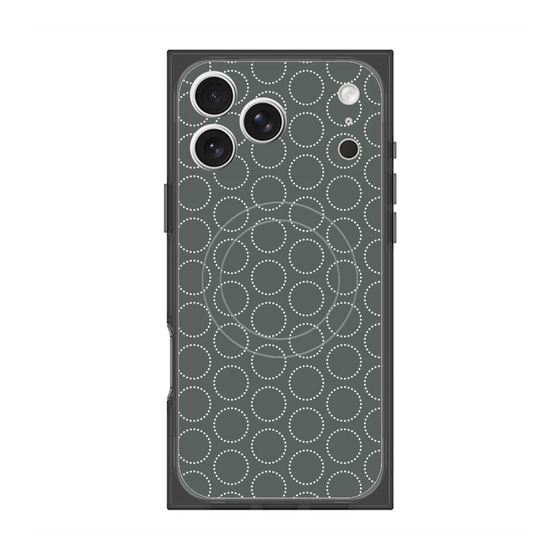 プレミアムスクエアケース with MagSafe［ Dot Circle - Gray ］