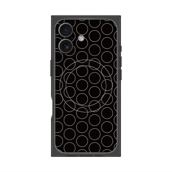 プレミアムスクエアケース with MagSafe［ Dot Circle - Black ］